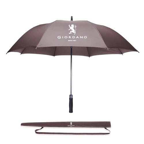 Giordano UV Protection Unisex Auto Open Umbrella Use for Rain, Monsoon, Sunlight, Windproof Automatic Umbrellas for Men and Women |Travel Sleeve, Cover | Golf Size – 23.5 Inch