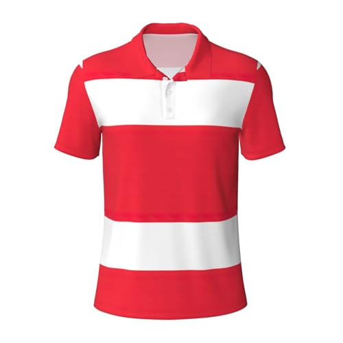 Polo manches courtes drapeau autrichien aux finitions soignées