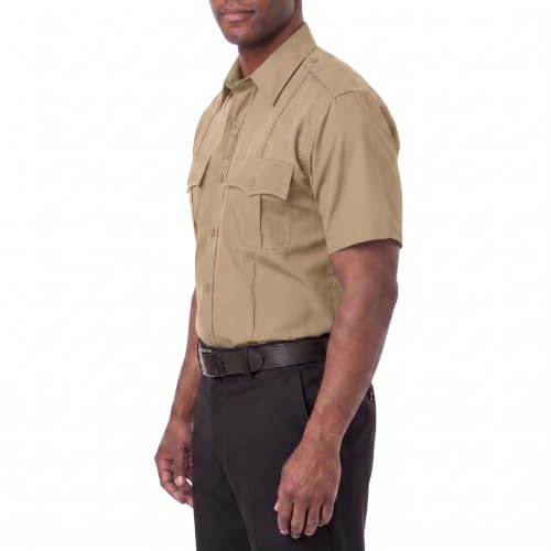 Image of First Class 100% Polyester Short & Long Sleeve Zippered Uniform Shirt 4 Pocket Hidden, Law Enforcement BDU Zipper Closure.