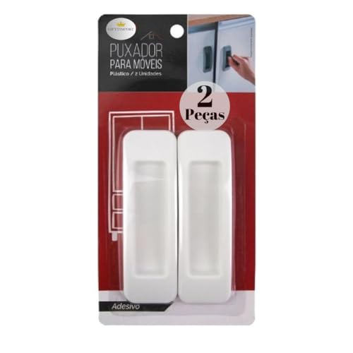 Kit 2 Puxadores Para Moveis Armário Porta Gavetas Adesivo Autocolante Peças de Plástico (2)