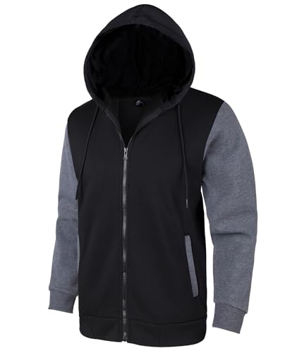 JACKETOWN Hoodie for Men Full Zip Up Sweatshirts Hoodies Lightweight Fashion Jacket with Pockets