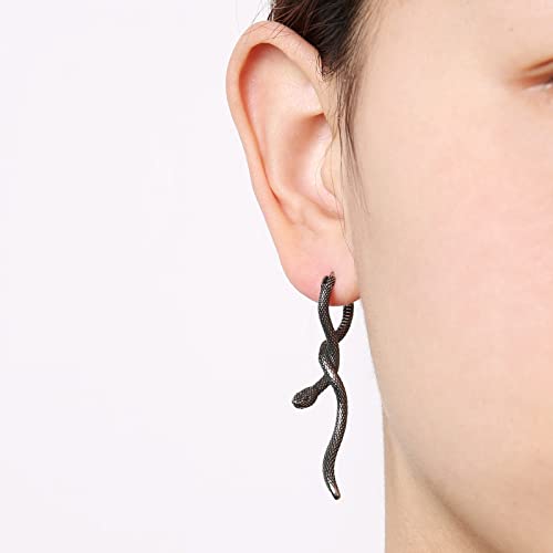 HZMAN Snake Earrings for Men Women Stainless Steel Retro Gothic Punk Piercing Animal Snake Hoop Earring Biker Party Jewelry Gift2