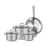 ELO 9500850 - Set di 1 padella 32 cm e 3 pentole, 16, 20 e 26 cm, Elo Profi Citrino, acciaio inox, induzione 9500850