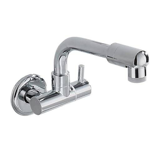 Robinet de cuisine mural laiton chrome durable avec bec pivotant 20cm
