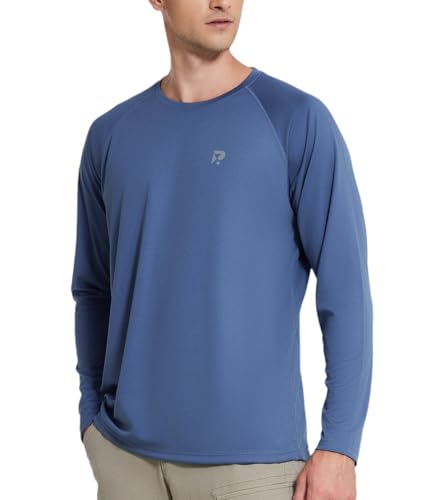 Men's Sun Protection Shirts UPF 50+ UV SPF Long Sleeve Rash Guard Shirt Fishing Hiking Running Lightweight