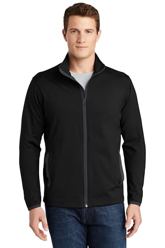 SPORT-TEK Unisex Sport-Wick Stretch Contrast Full Zip Jacket