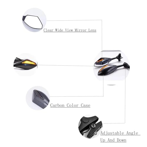 Espejo retrovisor para Yamaha YZF R6 con intermitentes LED integrados 4