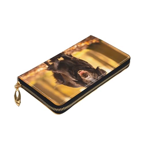Portefeuille en cuir avec fermeture éclair Trotting pour balades et quotidien actif