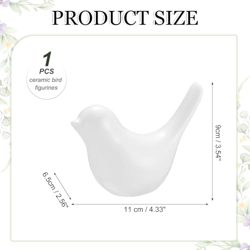 Figura decorativa de pájaro pequeño de cerámica 4.3 pulg miniatura 2