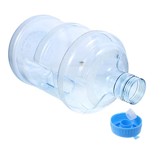 CLISPEED Water Container 5 Liters Reusable Plastic Water Bottle Gallon Jug Containers Crown Cap Bottle Container with Handlefor Drinking Bathing Camping Hiking Ridge Monkey