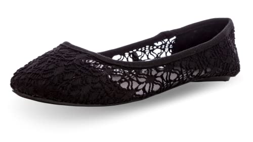 Charles Albert Women's Breathable Crochet Lace Ballet Flat