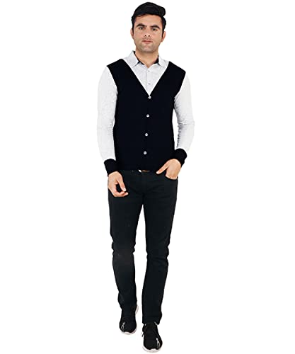 XmerFashion Regular Mens Waist Coat Style Designer Cut sew Tshirts Black & White Pack of 1