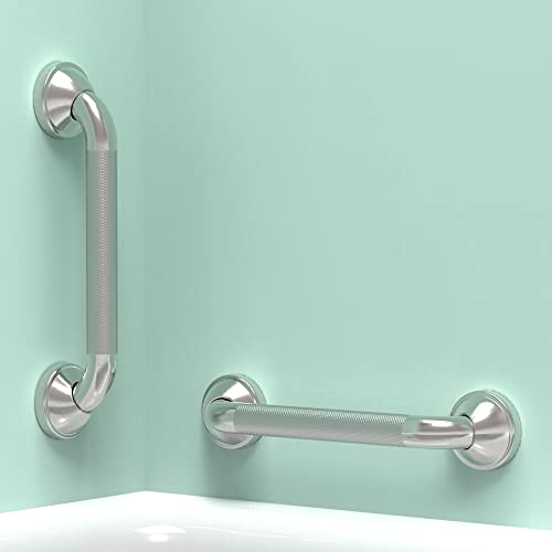 image for AquaChase 1 1/4 x 12in Bath Safety Knurled Grab Bar, ADA Compliant, He