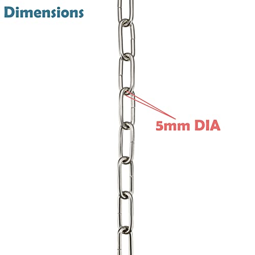 Image of Aspen Creative 21105-21,Steel 10 Feet Heavy Duty Chain for Hanging Up Maximum Weight 120 Pounds-Lighting Fixture /Swag Light /Plant in Stin Nickel.6 Gauge.