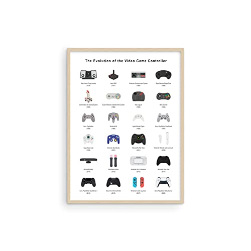 Haus and Hues Video Game Posters, Gamer Wall Decor For Boys Bedroom Posters, Video Game Room Decor For Teen Boys, Gaming Posters For Gamer Room Decor, Video Game Framed Posters (Beige Framed, 12x16)