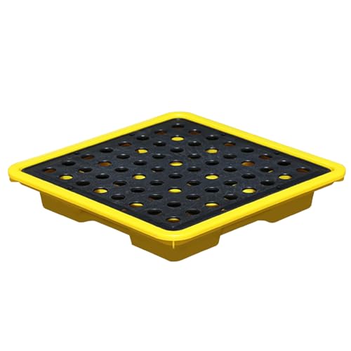 Modular Oil Spill Containment Tray - Leakproof Polyethylene Platform for Industrial Warehouses, Factories(33x33x5.8CM)