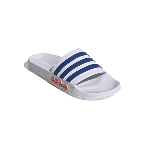 adidas Unisex Adilette Shower Slides, ftwr white/team royal blue/pure ruby, 42 EU – Ansicht 4
