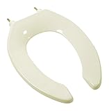 Bath Décor 4F1E3SSC-01 Commercial Heavy Duty Slow Close Elongated Open Front Less Cover Toilet Seat with 304 Stainless Steel Hinge