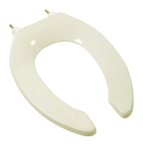 Bath Décor 4F1E3SSC-01 Commercial Heavy Duty Slow Close Elongated Open Front Less Cover Toilet Seat with 304 Stainless Steel Hinge