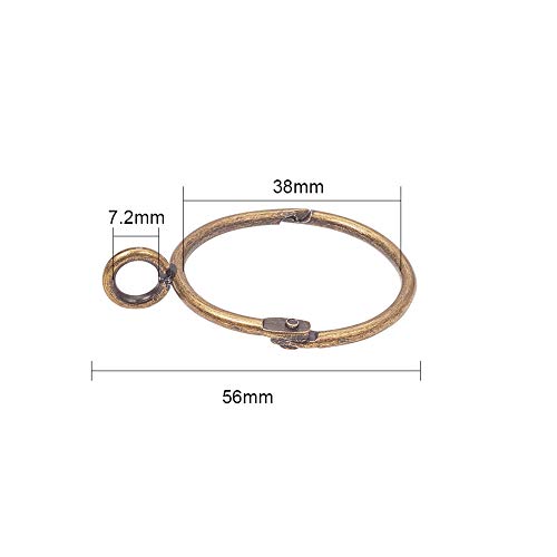 image for INCREWAY Curtain Rings, 16 Pcs 1.5 Inch Inner Diameter Open Metal Curt