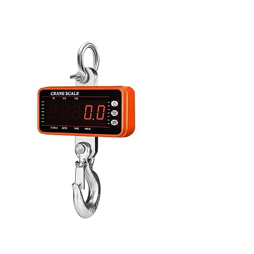 Portable Digital Crane Scale 1500kg/1000kg/500kg Digital Crane Scale Hanging Scale with 65ft Remote Control Heavy Duty LED Industrial Weighing Hook Scales (1500KG Orange 1)