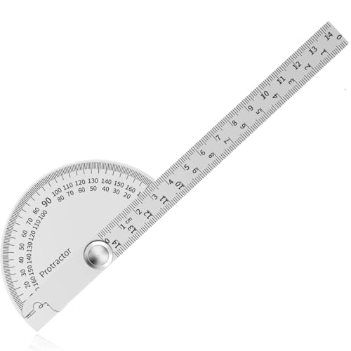 QEQSHQO Goniometro con Righello per Studente Falegname, Ingegnere Goniometro, Righello Numerico Angolare, Goniometro 180 Rotante, Goniometro di Misura, Goniometro Rotante, Goniometro in Acciaio Inox