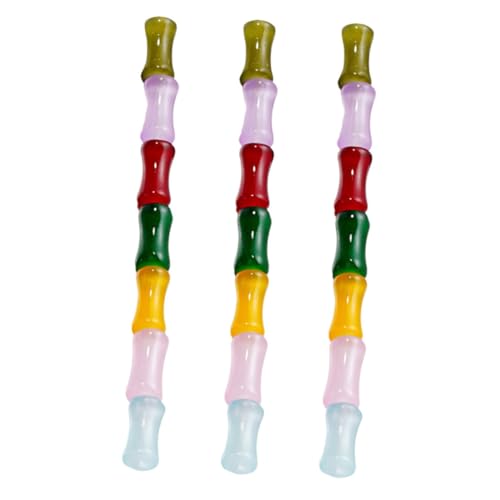 Gadpiparty 30 Piezas Cuentas de bambú esmaltada perla de tubo cuentas para pulseras perlas de tubo curvo cuentas de semillas cuentas para hacer pulseras cuentas para hacer joyas Vidrio