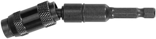 Long Drill Bit Extension, 1/4 "Hex Shank Magnetic Pivoting Screw Drill Tip 88-145mm Locking Bit Extension Rod 2pcs(Black,145mm)