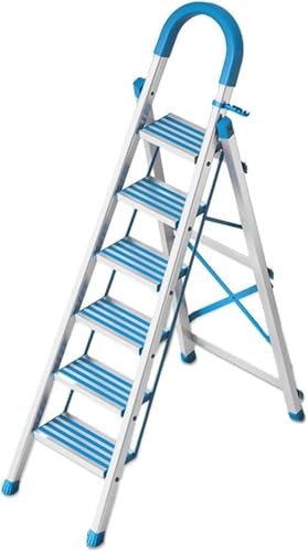 【Wixero】脚立 折りたたみ 踏み台 はしご 耐荷重 150KG 滑り止め 持ち手付き 軽量 収納便利 多用途 家庭用 (6段,?色)