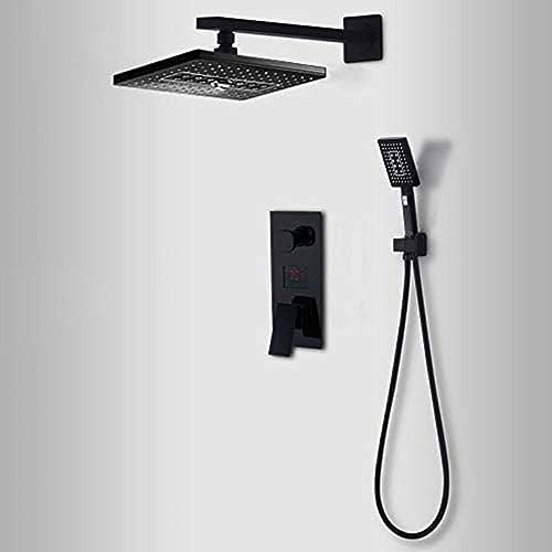 Douche à effet pluie mitigeur encastré et colonne de douche numérique LED