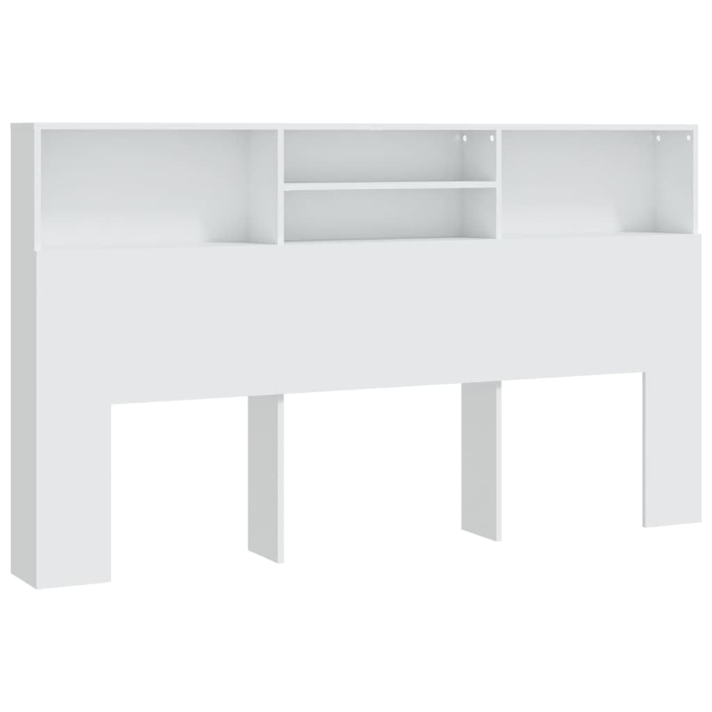 vidaXL Mueble Cabecero Armario Cabezal Almacenaje Dormitorio Habitación Mobiliario Muebles Decoración Adorno Blanco 180x19x103,5 cm