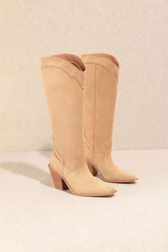 Mi.iM Classy Chunky Heel Pull-on Round Toe Suede Knee-high Boots2