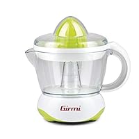 Girmi SR02 Spremiagrumi Elettrico, 25 W, Doppia rotazione, Capacità 700cc, Doppia coppa di spremitura, Bianco/Verde