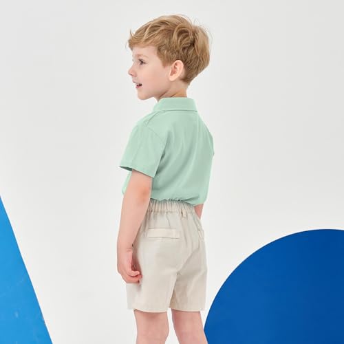 Image of Volunboy Baby Boy Summer Clothes Short Sleeve Polo Shirts Shorts Set Pique Beach Outfits