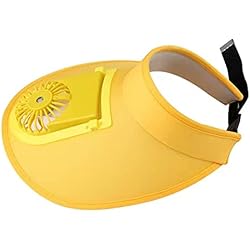 Lamparas Ventilador Jardin Lechnical Sombrero de Verano para Deportes al Aire Libre, Ventilador para el Sol, Ventilador Fresco para Ciclismo
