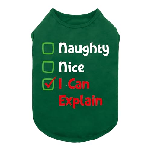 Naughty or Nice Christmas Dog Shirt, Dog Christmas Outfit for Small Dogs, Lg