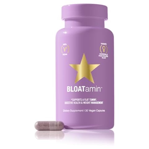 HAIRtamin BLOATamin - Vegan Synergistic Blend | Bloating Relief Supplement Capsule | Men & Women | Digestive Enzymes for Bloating Relief, Gas Stomach Pain, Water Retention, and Discomfort (1-Pack) Cover