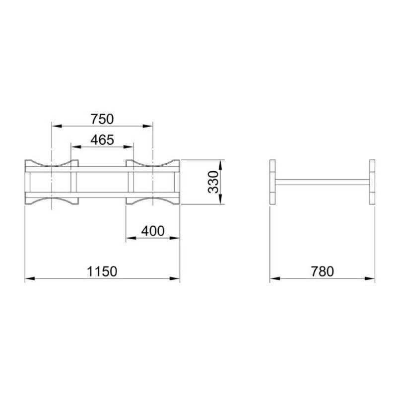 Porta barriques botti in legno lt.225 sovrapponibile 1150x780x330h movimentazione in cantine aziende vinicole acetaie 063100000F