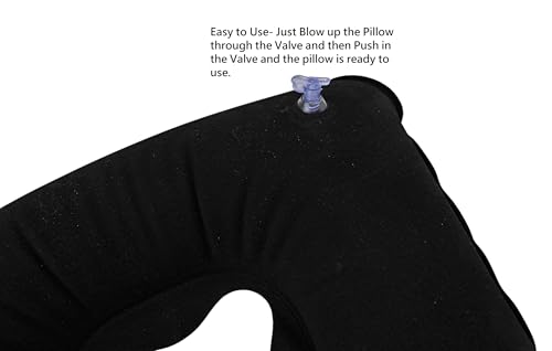 Almohada inflable para viaje negro tamaño único miniatura 4
