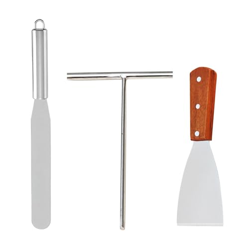 NIDHFG 1 Piece Fader, 1 Piece Spatula, 1 Piece Pancake Spatula, Simple Dough Dispenser, Reusable, Kitchen Baking Metal Tool Set.