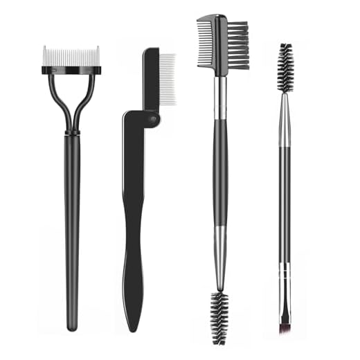 SWEET VIEW Eyelash Comb Lash Separator Tool Brow Brush & Lash Spoolie Professional Eye Makeup Tools (4 Pieces Set)