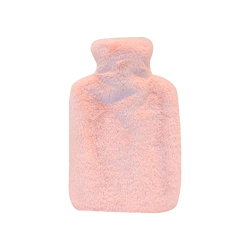 HanOBC Botella de agua caliente rosa con cubierta 2L PVC bolsa de agua caliente mano pies calentador calentador botella de agua bolsa para cama niños mujeres hombres Cover