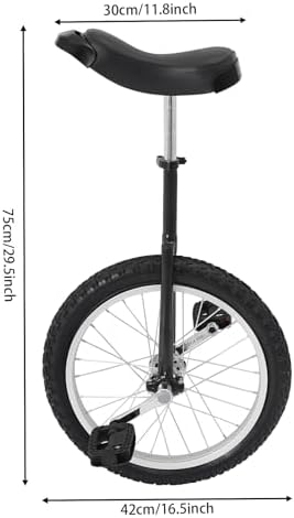 18" Outdoor Wheel Unicycle, One Wheel Bike Adjustable Seat Exercise Outdoor Sports Exercise Training Balance Bike for for Beginners and Professionals Daily Fitness Exercises
