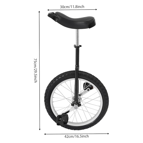 Image of DYNAMI Unicycle with Excellent Steel Frame,Leakproof Tire,Adjustable Height,Curved PU Seat,Mute Bearing,Anti-Slip Designs,for Outdoor Sports Fitness Exercise