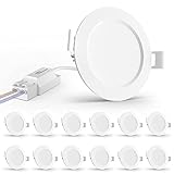 addlon Led Einbaustrahler 230V Flach Deckenspots 5W 400lm Einbauleuchten Warmweiß Deckenstrahler für Wohnzimmer Küche Badezimmer, 12er Set