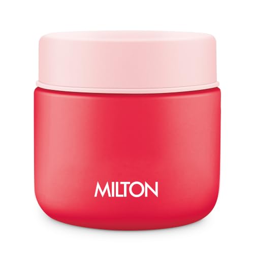 Image of Milton Grab N Go 350 Thermosteel Vacuum Insulated Food Jar|Hot & Cold Thermal Flask|Double Walled| Leak Proof | Ideal for carrying Soup, Khichdi, Sweet Corn to Office, School & Travelling, 350 ml, Red