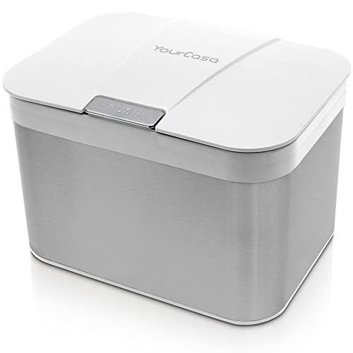 YourCasa® Biomülleimer Küche 4,3 L aus Edelstahl - geruchsdichter Bio...
