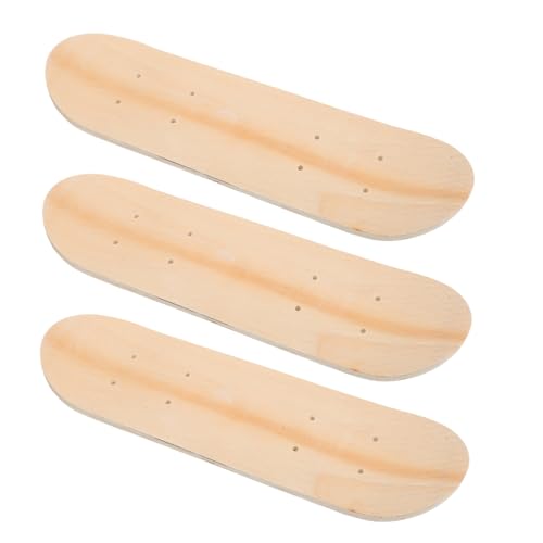 Planches à roulettes à peindre STOBAZA lot de 3 bois beige skateboard brut pour DIY
