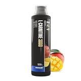 Maxler L-Carnitina 3000 - Mango - 500ml - L Carnitina Líquida en dosis altas - Suplemento nutricional vegano - 3000 mg de ingrediente activo por ración - 20 porciones - Vaso medidor incluido