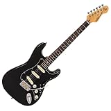 VINTAGE Guitarra eléctrica V60 Serie Posavasos - Negro brillante